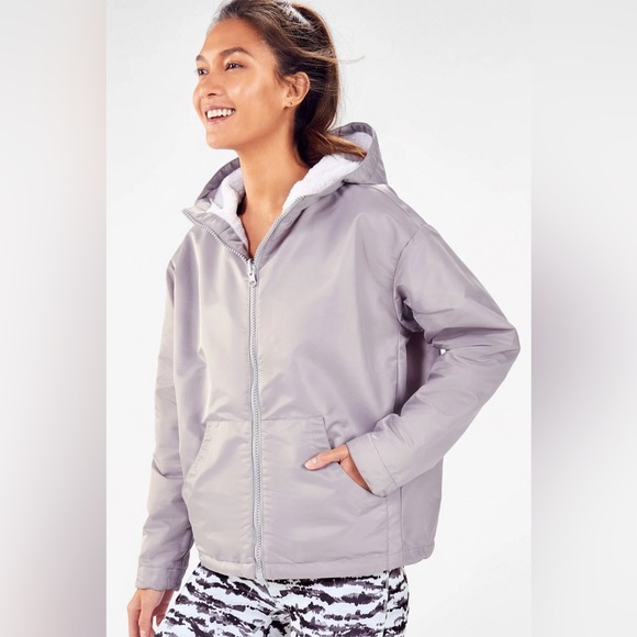 FABLETICS Reversable White Polar Fleece Jacket Woman Size S - Picture 6 of 7